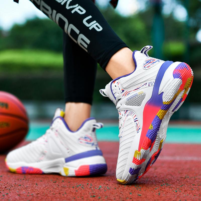 Herren Bequeme Ultraweiche Basketballschuhe und Atmungsaktive Schnür-Sneaker