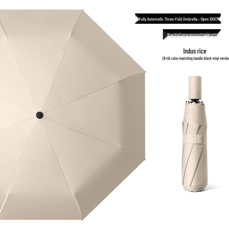24-Bone Automatic Folding Umbrella: Stylish, Dual-Use Parasol with Sunscreen Protection for Men and Women