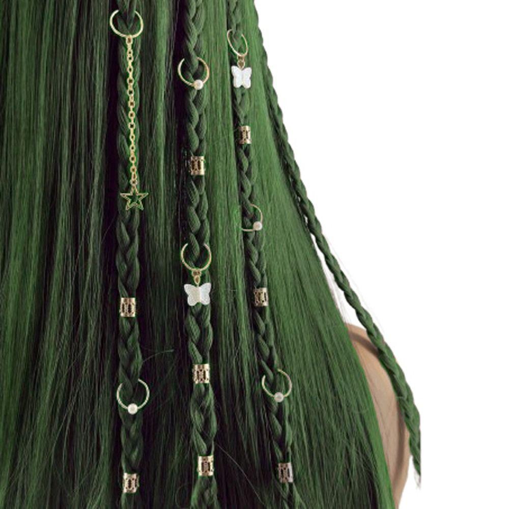 28Pcs Butterfly Hollow Out Hair Ring Hair Braiding Hair Braid Tubes Dreadlocks Beads  Decor