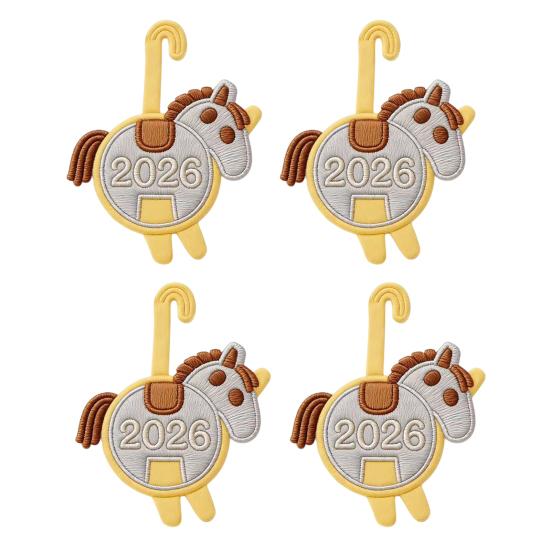 4Pcs 2026 Horse Butt Coaster Heat-Resistant Year of Horse Wooden Coaster Kitchen Countertop Coffee 4