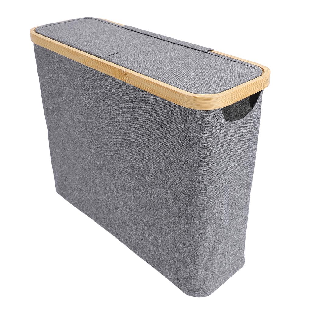 Toilet Paper Storage Basket with Lid Handle Foldable Standing See Through Window Toilet Paper