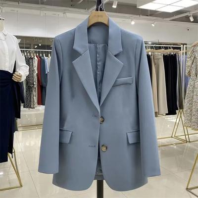 Spring and Autumn New Blazer Women's Casual Versatile Loose Design Top Solid Color Long-sleeved Suit