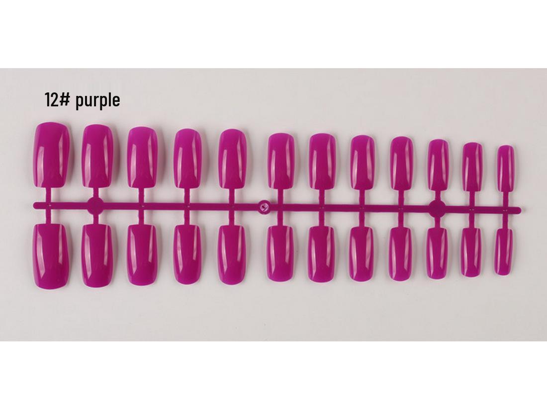 

Rectangle Solid Color False Nails - Full Cover, 40 Shades, 24 Pieces per Strip