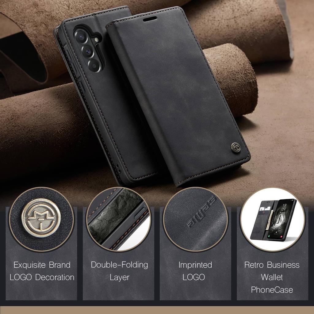 Flip-Portemonnaie-Hülle für Samsung Galaxy A37 A57, Leder-Magnet-Folio-Abdeckung mit Kartenhalter, Ständer - TPU Stoßfeste Hülle