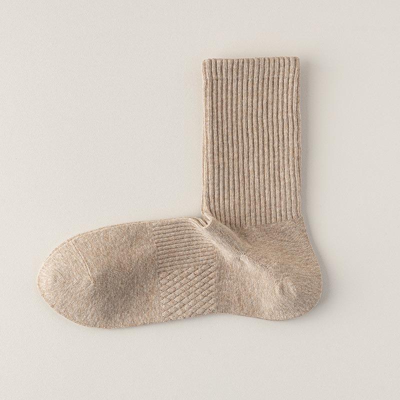 Men's Autumn and Winter Cotton Thick Warm Boneless Sports Right Angle Deodorant Wicker Socks