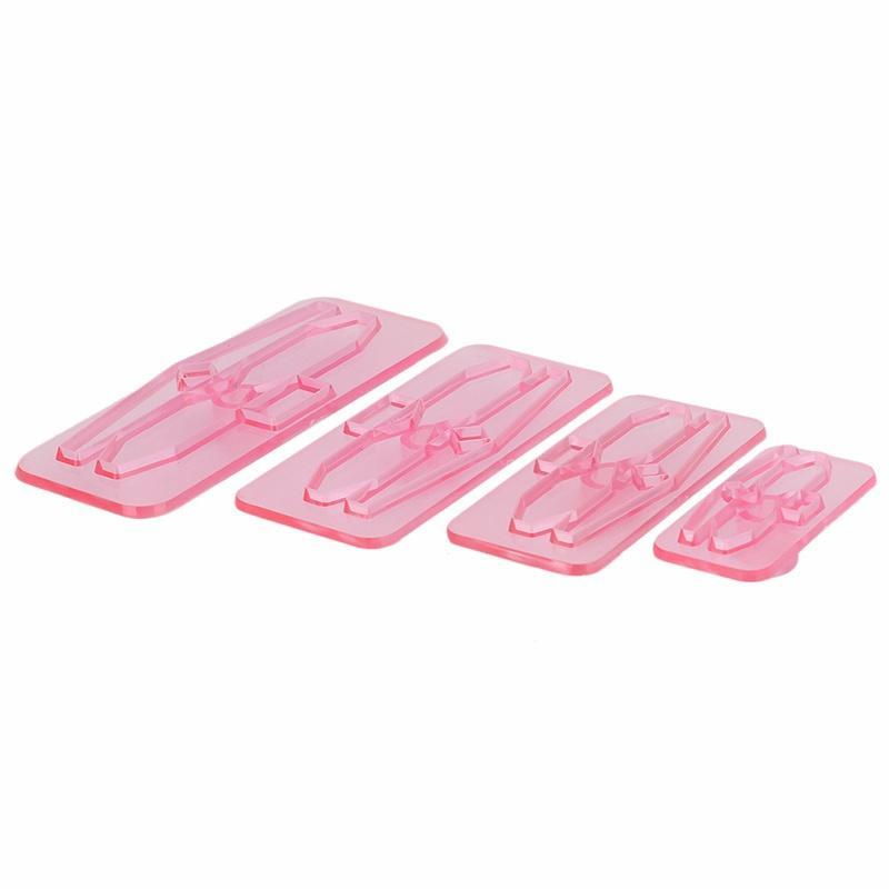 Kunststoff Schleife Kuchen Cutter Dekor Mould Icing Cookie Keks Fondant Embosser 4St