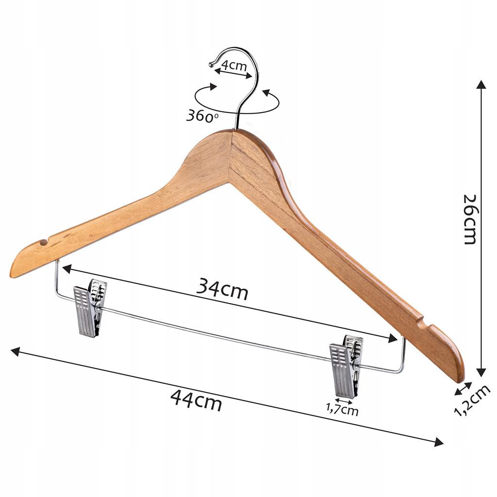KADAX Wooden Clothes Hangers With Clips