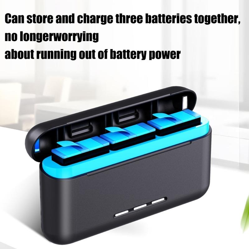 3 Slots Battery Charger Storage Case for 12/11/10/9 Series 3 Channel Battery Charging Dock