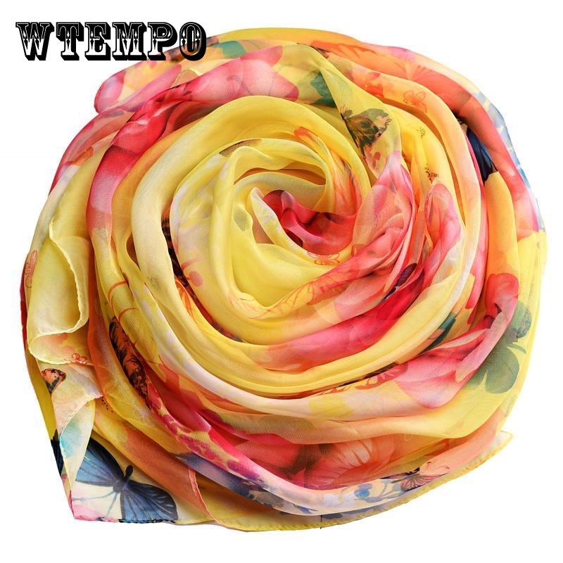 

Шарфы Модные женские длинные шифоновые палантины Мягкий шарф с цветочным принтом