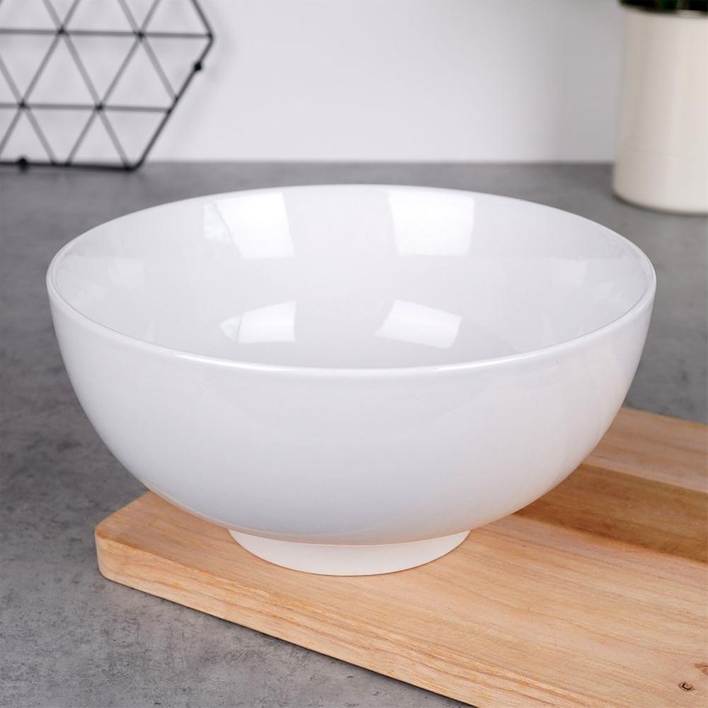 Large White Porcelain Bowl for Ramen Soup, Salads, Snacks 20 cm 1.6 L