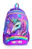 Coral High Kids Purple Glittery Unicorn Patterned Three Compartment School Backpack 23663