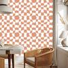 Wallpaper Casual Checkerboard White and Peach 50x1000