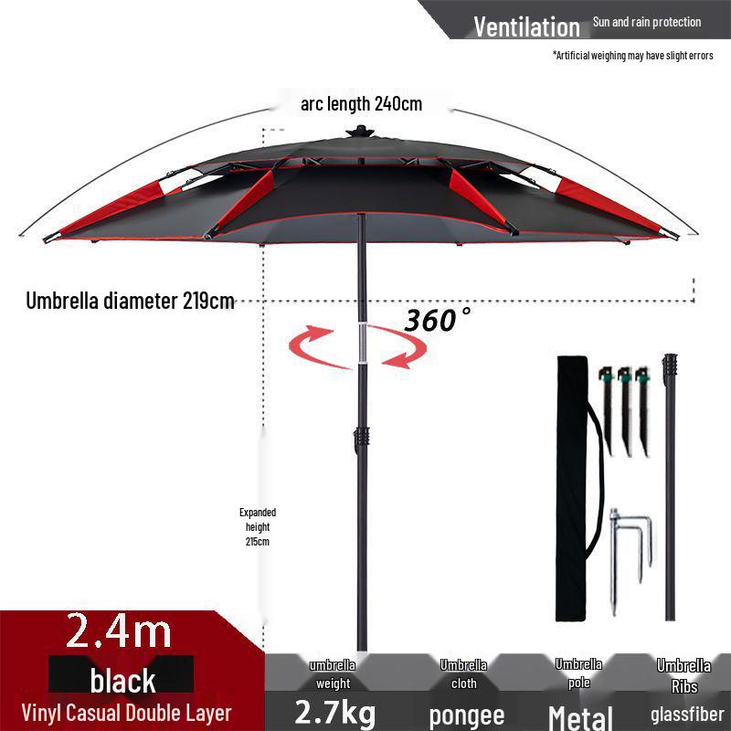 Summer Fishing Sunshade Umbrella - Large, UV Protection