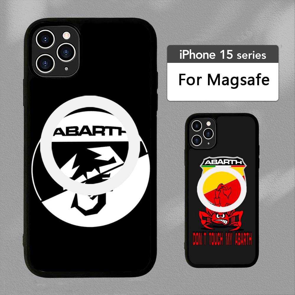 Bath Mats A-AbarthS-S Black For Magsafe Magnetic Phone Case For IPhone 16 15 17 Pro Max 11 12 13 14 Plus Cover
