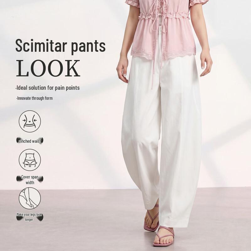 FivePlus Summer Flattering Curved-Leg Wide-Leg Pants 27