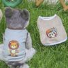 Pet Vest Cartoon Printing Panda Pattern Breathable Polyester Dog T-shirt Summer Outdoor Doggy Clothes Daily Wear
