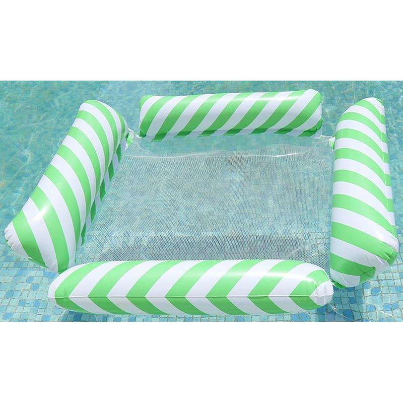 Swimming Hammock with Net Mattress Water Chair Beach Inflatable Pool Deckchair