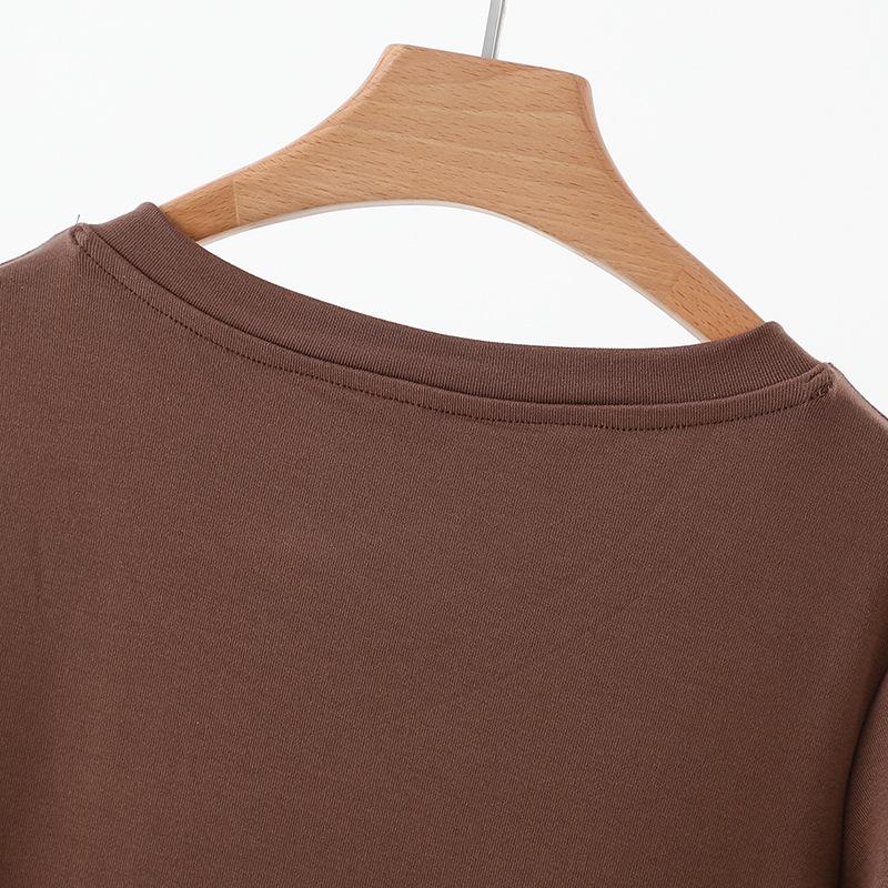 Women's Summer 2025 Slimming Solid V-Neck Short Sleeve T-Shirt - Casual, Versatile and Stylish