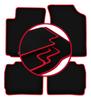 Velour Floor Mats with Red Edge For: Hyundai Accent MC Hatchback, Sedan (2005-2011)