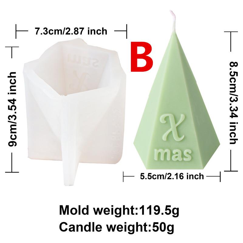 

Christmas Silicone Molds Candles Triangle Christmas Tree Snowflake Styles DIY Home Decor Aromatherapy Candle Plaster