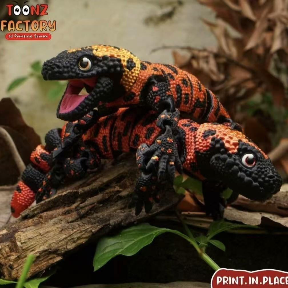 Stampa 3D Simulazione Lucertola Giocattolo Articolazioni Mobili Multicolore Realistica Modello Lucertola Scena Decorazioni Ornamento Giocattolo Cognitivo per Bambini