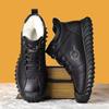 Cotton Shoes Men's New Winter Warm Outdoor Leisure High-top Snow Boots Integrated Fur Piled Thickened Trendy Shoes