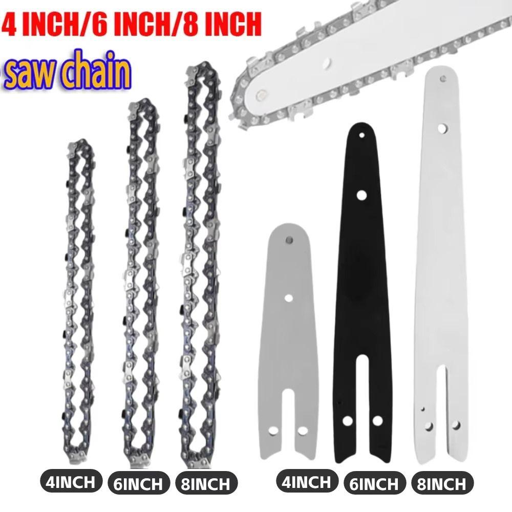 1Set for Electric Saw Chain Guide Plate Set Electric Saw Parts Garden Tool Saw Chain Kit 4/6/8 Inch Logging Pruning