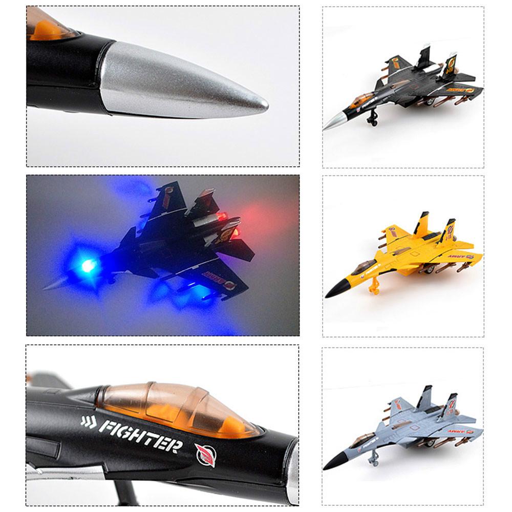 Children Sliding Aircraft Alloy with Light Sound Pull Back J15 Fighter Toys Vehicles Diecast Airplanes Toys