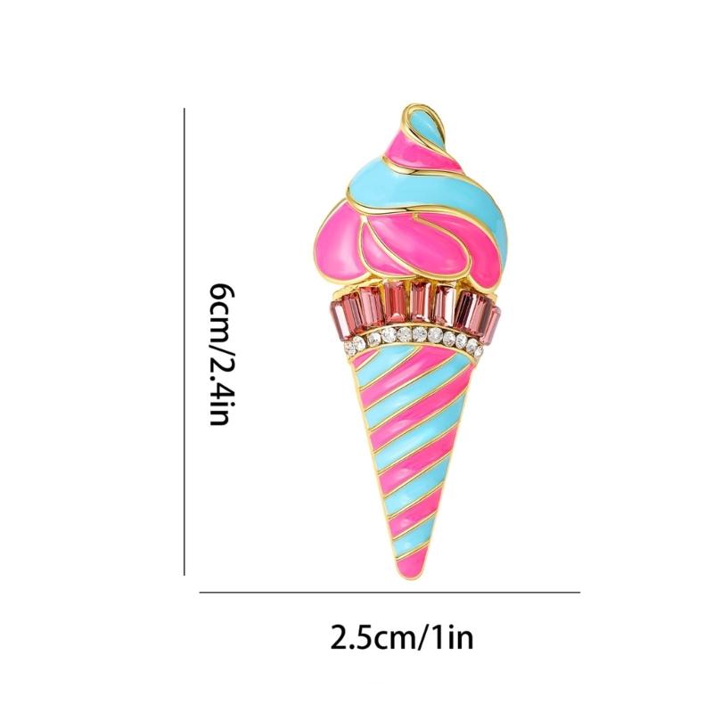 Multipurpose Fun Sophisticated Ice Cream Brooch Elegant Designs Portable Fashion Accessory for Performers Daily Outfit