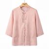 Datang Furen New Chinese Style Summer Disc Button Blouse for Middle-Aged Women