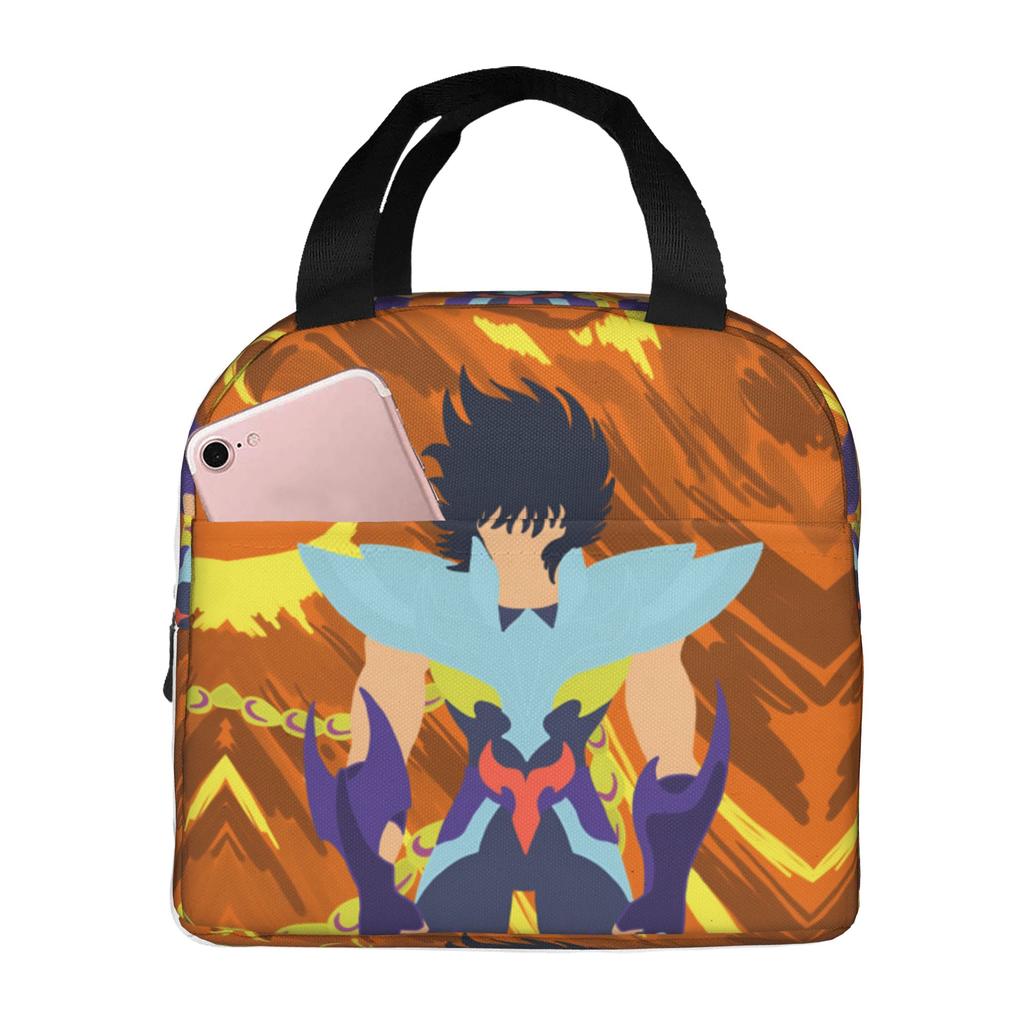 Custom Saint Seiyas Insulated Lunch Bag for Women Men Leakproof Anime Thermal Cooler Lunch Tote Beach Camping Travel