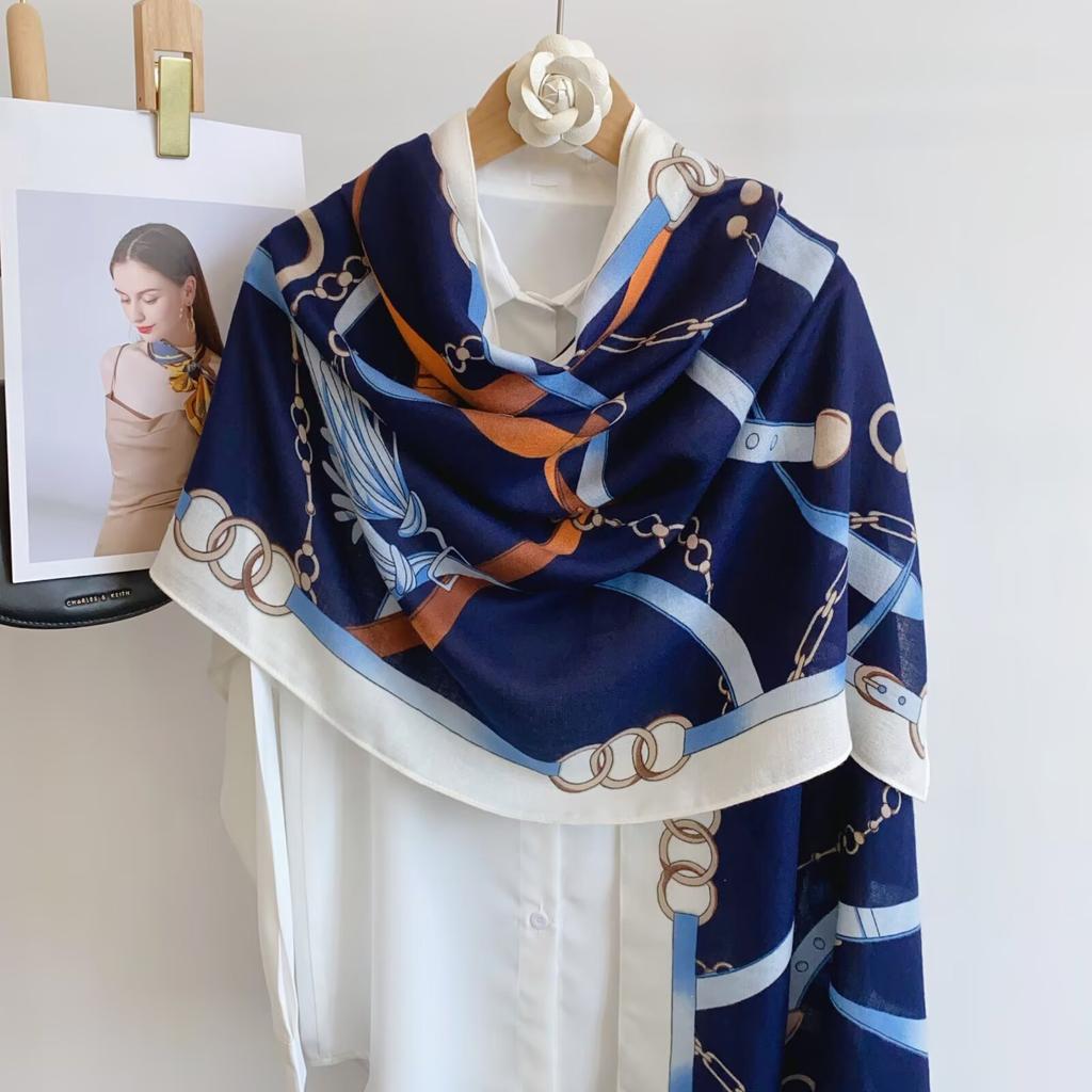 Korean Version Spring and Summer New Cotton and Linen Yarn Thin Silky Shawl Travel Sun Protection Beach Towel Women's Scarf Silk Scarf