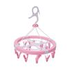 Durable Plastic Circular Hanging Drying Rack With 20 Clips For Socks Underwear Dorm Use
