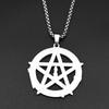 Collana con Ciondolo Pentagramma Stregoneria Per Donne Uomini Acciaio Inossidabile Colore Oro Tetragrammaton Amuleto di Salomone Gioielli a Catena Regalo