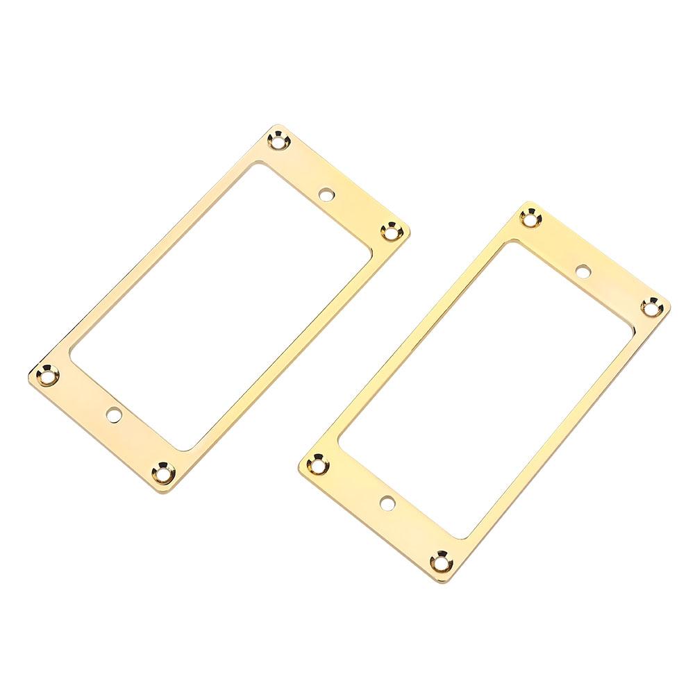 2Pcs Metal Humbucker Pickup Frame Mounting Rings Replacement Parts for Electric Guitars(Gold)