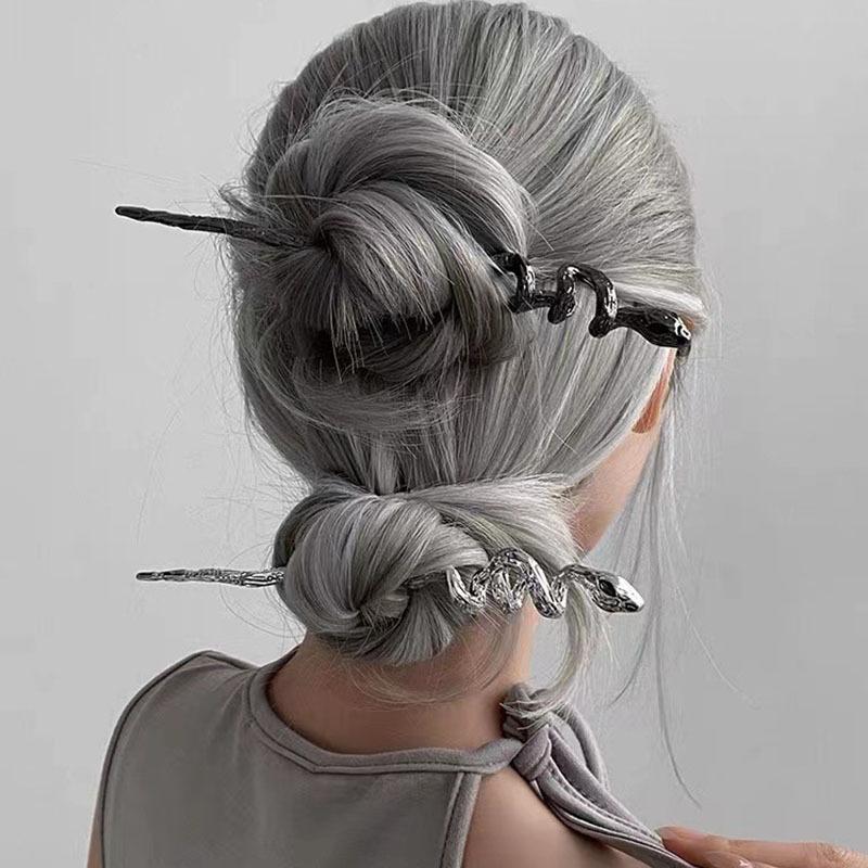 Chinese Punk Ruby Pendant Sword Hairpin Fashion Simple Modern Headdress Back Of The Head Pan Hair Ornament Fashion Retro New