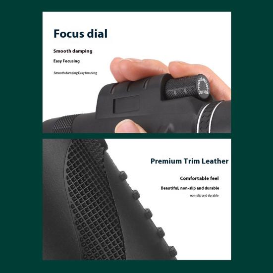 80x100 Monocular Telescope with Tripod Waterproof Portable Outdoor Travel Hiking Hunting Bird Watching Concert Handheld Telescope with Smartphone