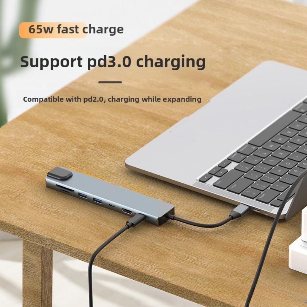 8 In 1 Type C Docking Station for Laptop USB C Hub with HDMI USB Ports Multi Function Adapter for Phone PC MacBook