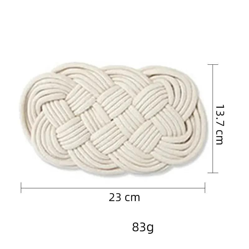 Kulaté ručně vyráběné tkané bavlněné vlákno Jutová podložka na stůl bavlněný cop Hrnek Hrnek podložka Izolační prostírání Kuchyňské domácí stolní podložky