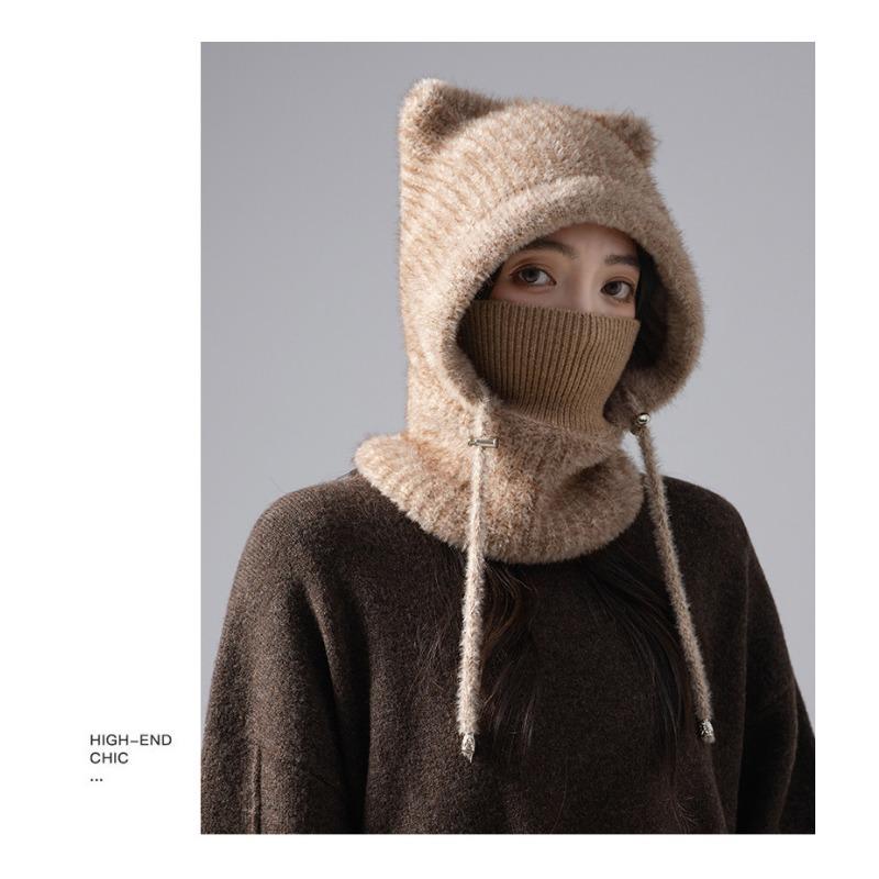 Korean Cute Ear Design Winter Warm Neck Scarf For Women