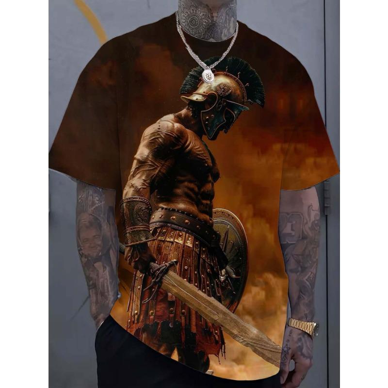 Pánská trička Spartan Vzor 3D Potisk Topy Trička Letní Móda Dámská Streetwear Nadměrné Unisex Tričko Pánské Oblečení
