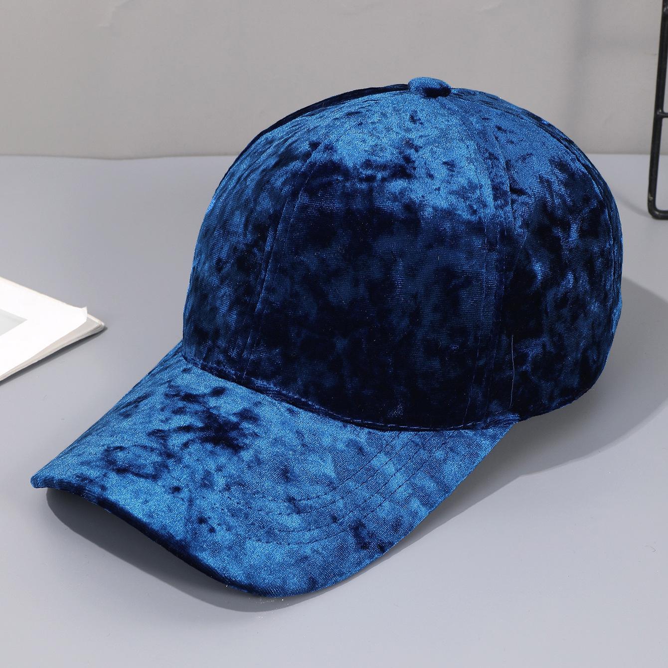 Casquette de Baseball en Velours Automne Hiver - Chapeau Casuel Unisexe à Visière Courbe, Snapback Doux Réglable Pour Hommes Femmes (blue,56-58cm) bleu