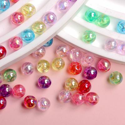 Round Loose Beads Necklace Bracelet Acrylic Pendant Candy Color Craft Accessories 4/6/8mm DIY Jewelry Making 160-1000Pcs Fashion AB Color  Accessories