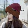 Unisex Autumn Winter Knitted Hat Soft Thickened Woolen Hat Ear Protection Double-Sided Beanies Hat Women Men