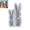2 Cavities Rabbit Shape Silicone Molds Heatproof Easy Demolding Multipurpose Silicone Mould for Epoxy Resin Candle Soap