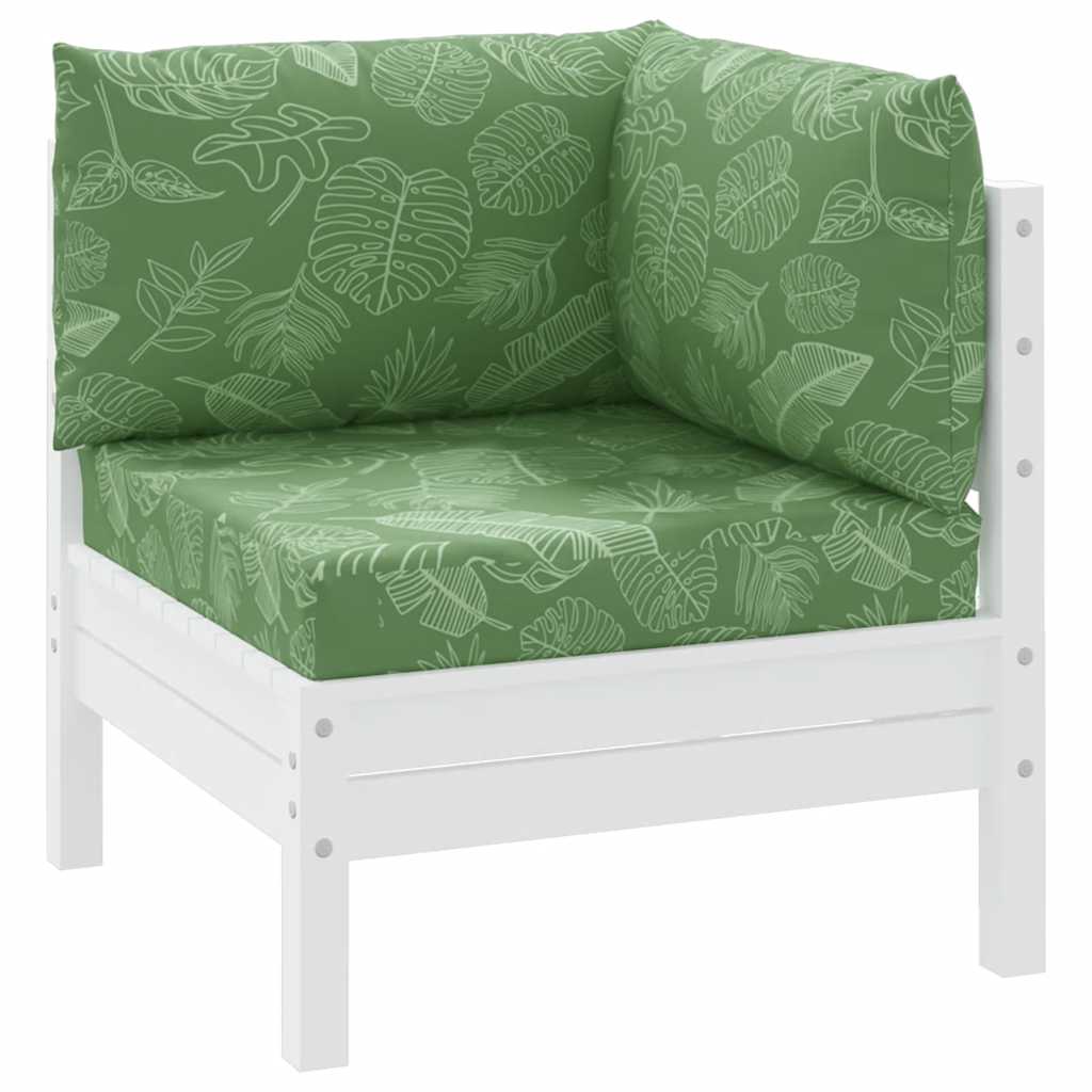 Vidaxl Pallet Cushions, 3 Pcs., Leaf Pattern, Oxford Fabric