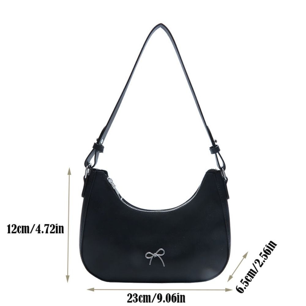 Solid Color Bowknot Underarm Bag Korean Y2K Handbag Trendy Bowknot Armpit Bag  Girls