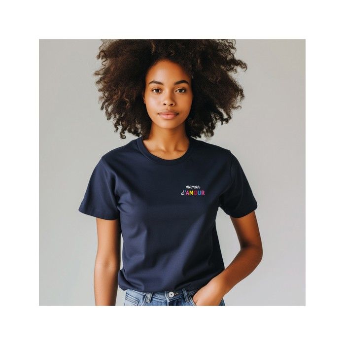 We Are Family - TSHIRT FEMME MAMAN D'AMOUR COLORÉE C?UR BLEU XXL