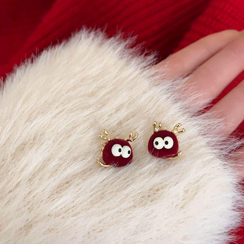 14K Gold-Plated Diamond Bow Heart Flower Earrings In Ankara Red