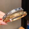 Vintage Style Copper Wristband With 18k Gold Plating And Zircon Stones For Fashion Accessories